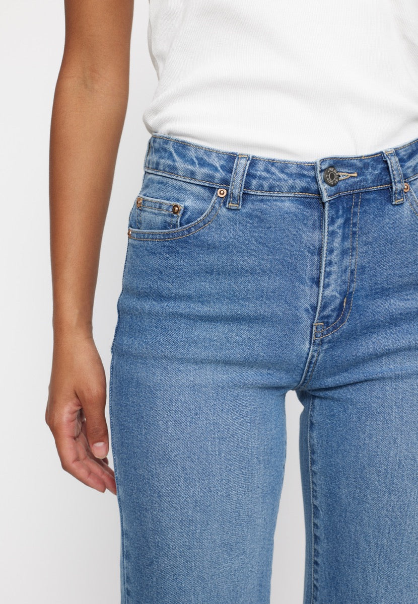 Soft Rebels Willa Midwaist Wide Jeans True Blå