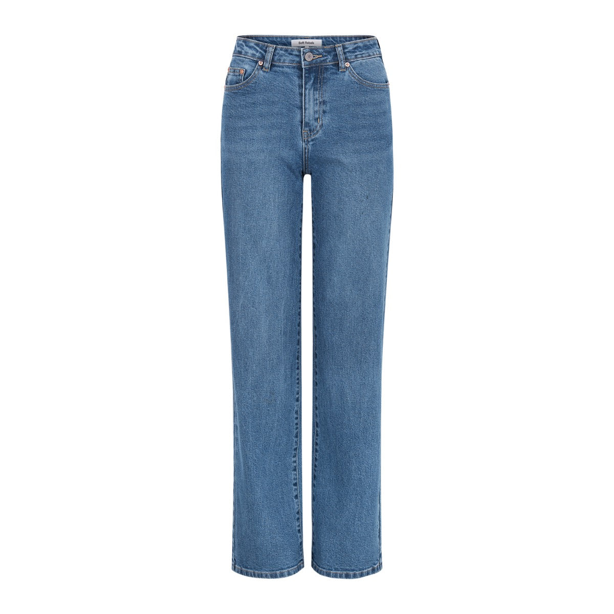 Soft Rebels Willa Midwaist Wide Jeans True Blå