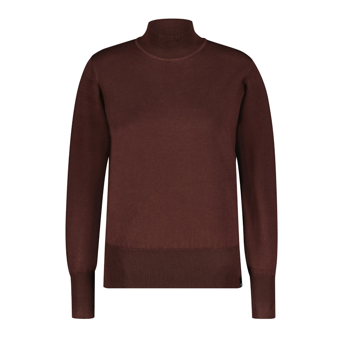 Red Button Turtleneck Mocca Brun