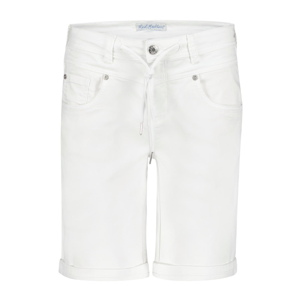Red Button Relax Shorts Jog Hvid