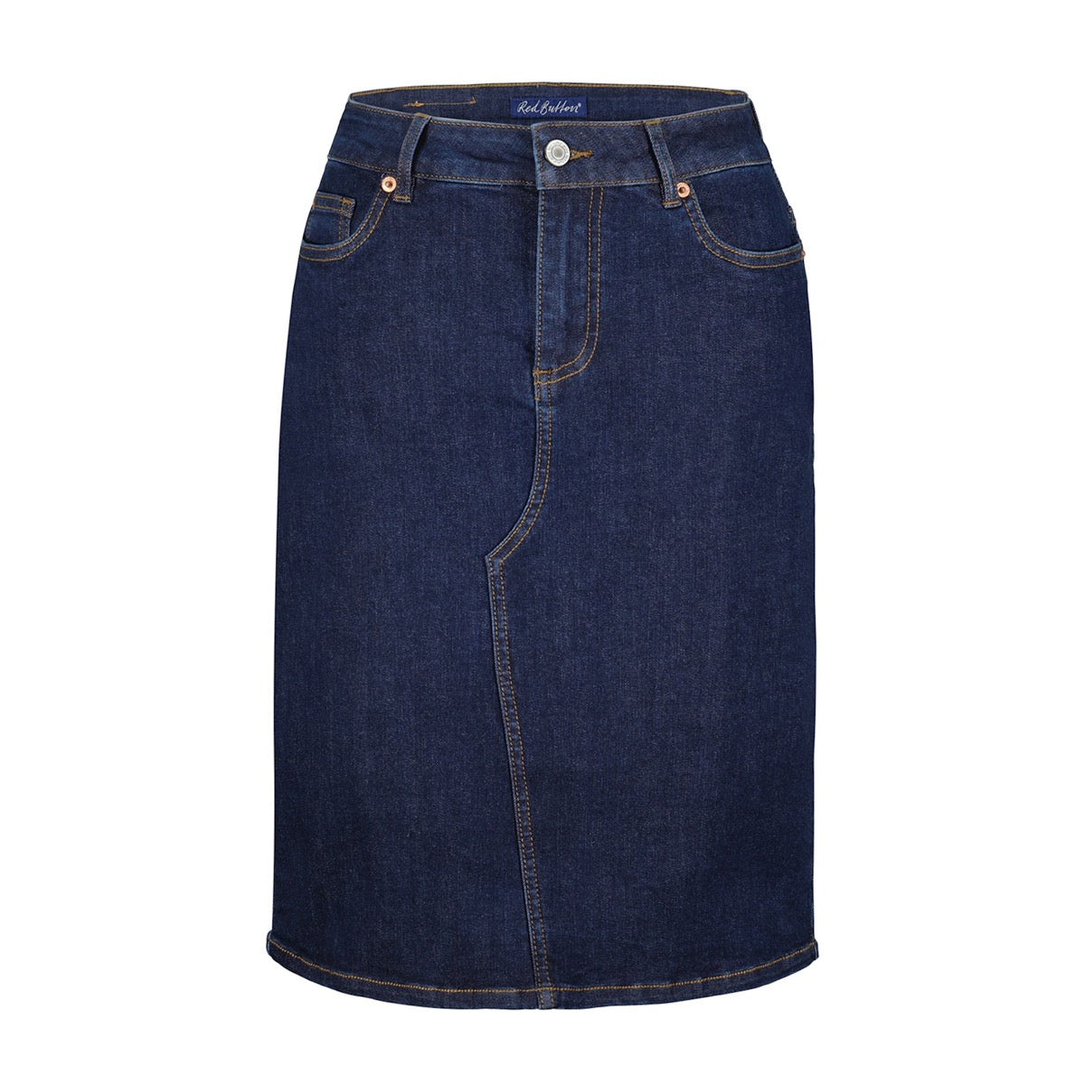 Red Button Sibelle Nederdel Knee Length Dark Blå
