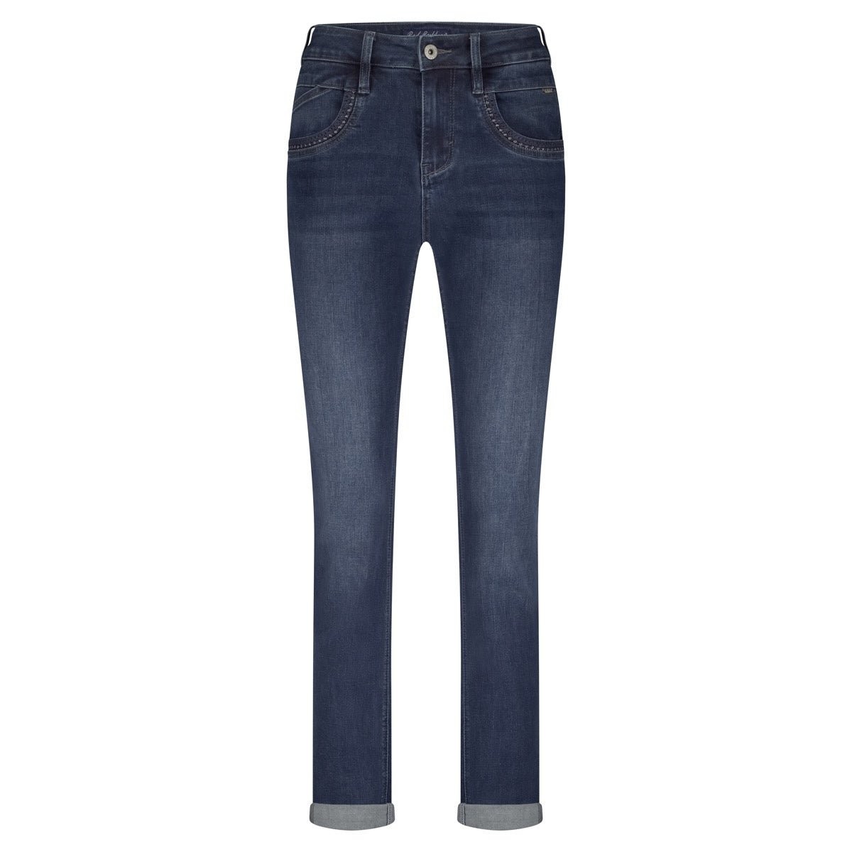 Red Button Kate Jeans Embroidery Dark Stone Used Blå