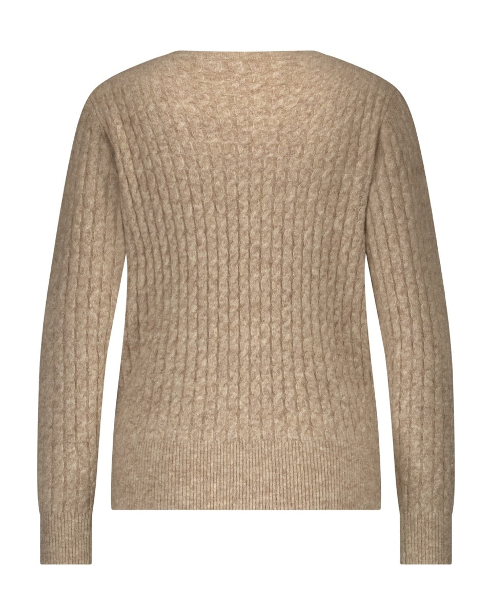 Red Button Sweet Cable Strik Sweater Latte Brun