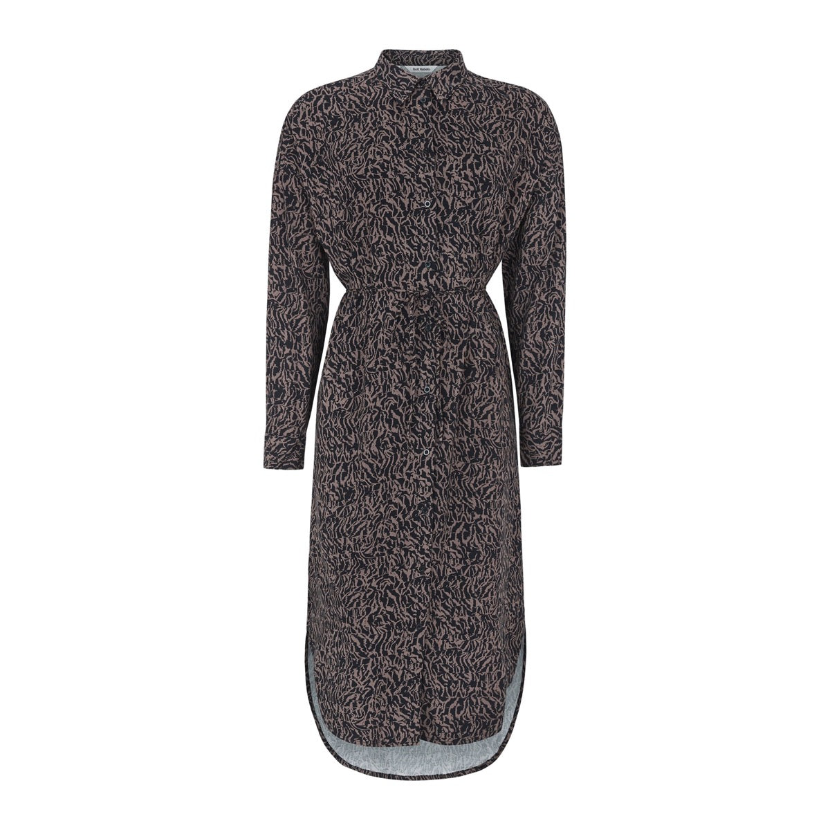 Soft Rebels Freedom Midi Skjorte Kjole Dyre Print Kaffe