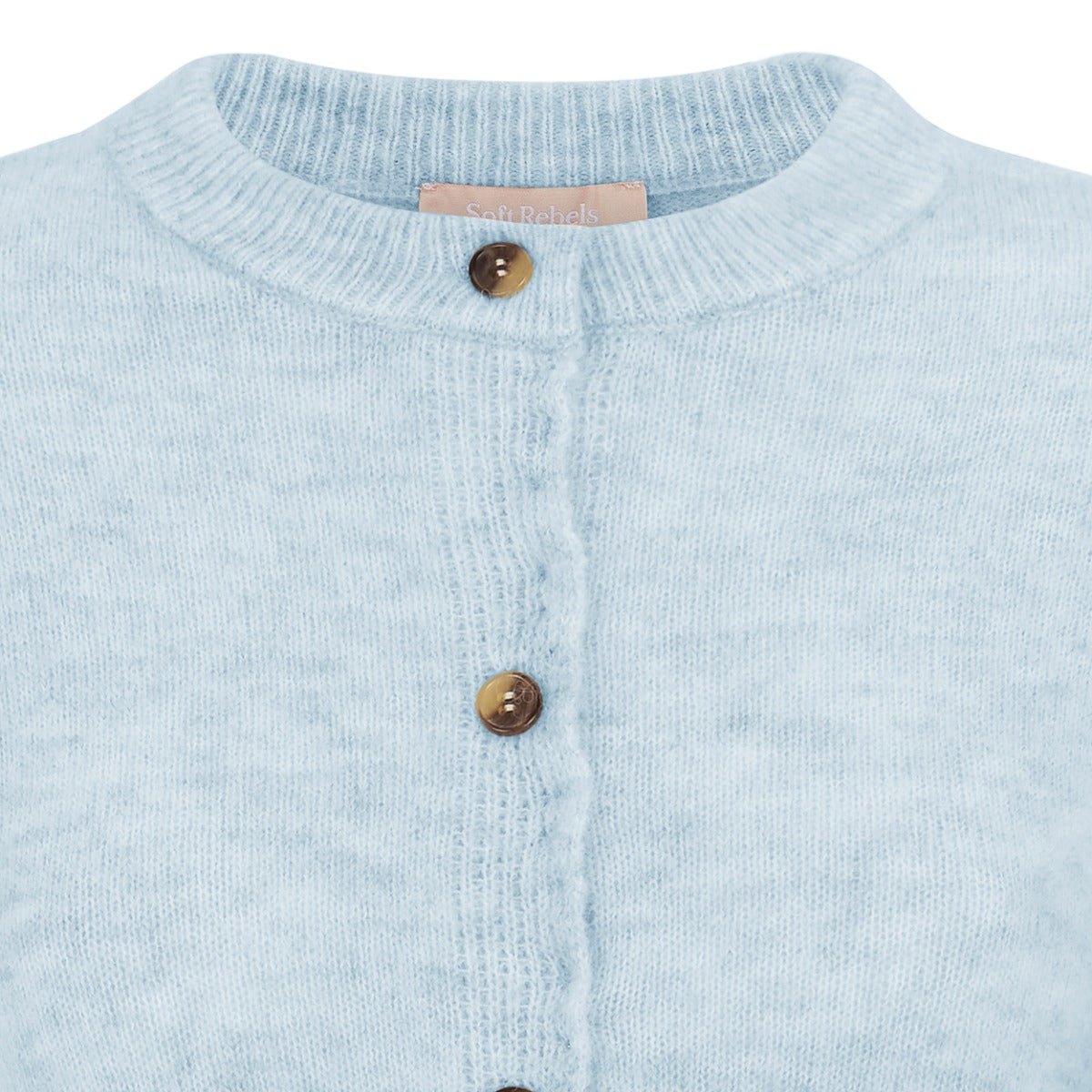 Soft Rebels Allison O Neck Cardigan Cashmere Blue