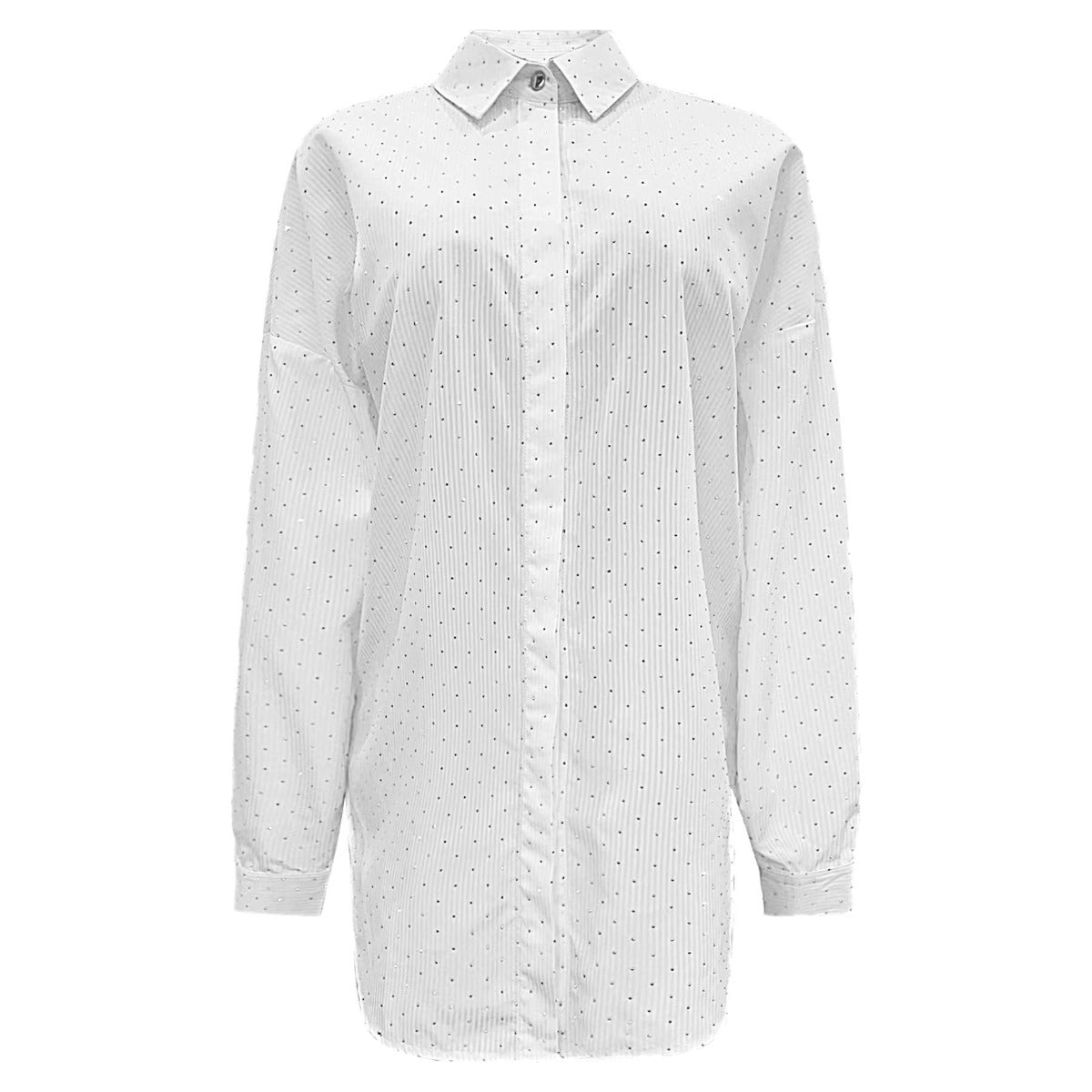 Liberte Sara LS Skjorte Diamond Striber Hvid