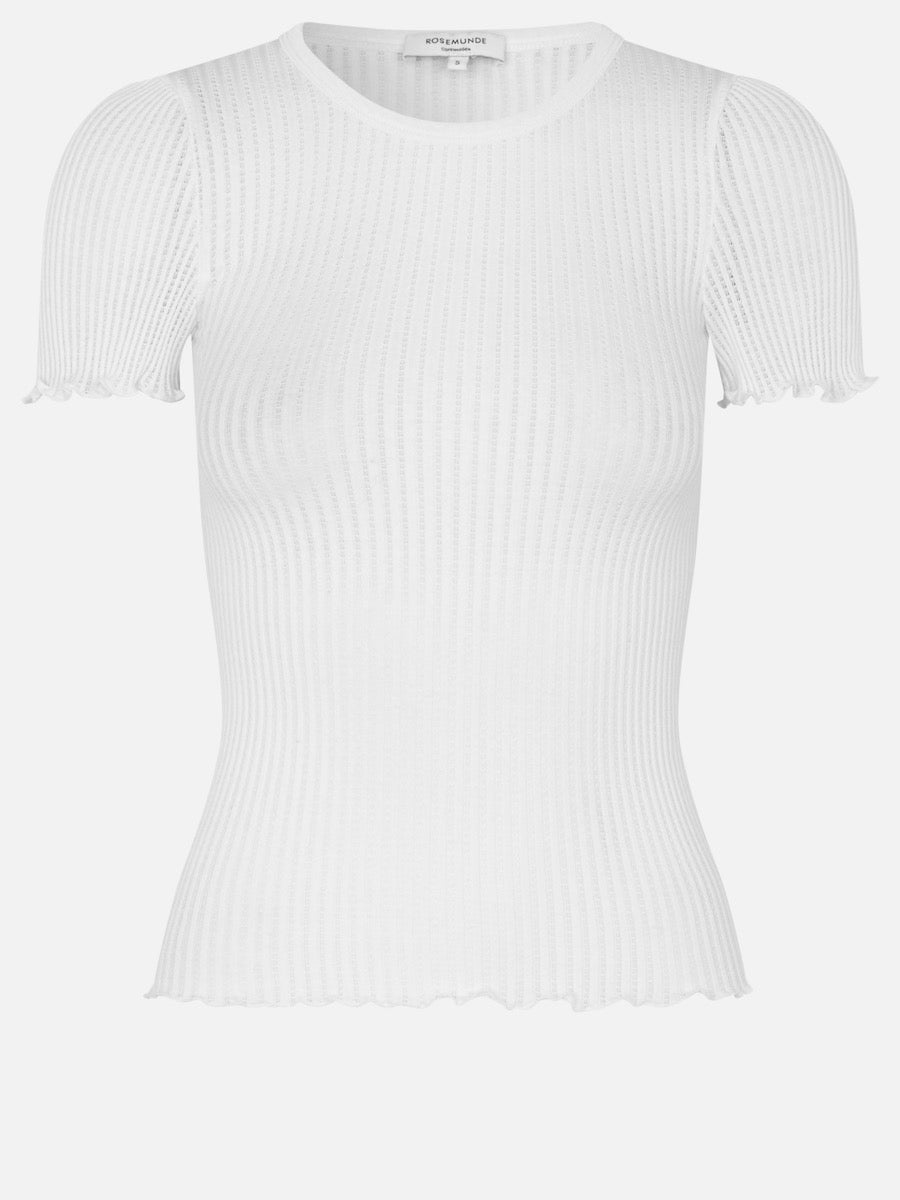 Rosemunde Copenhagen Silke Pointelle T-shirt New Hvid