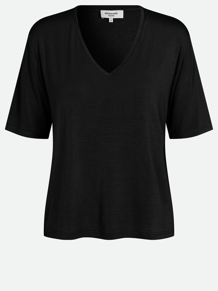 Rosemunde Copenhagen Viscose T-shirt Sort