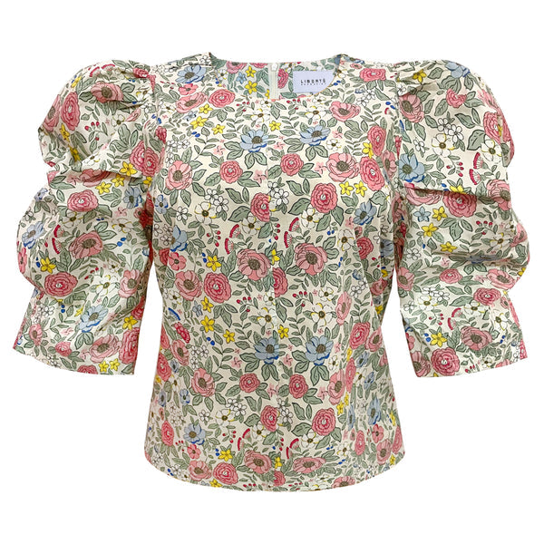 Liberte Winnie Bluse Ivory Floral Lyserød