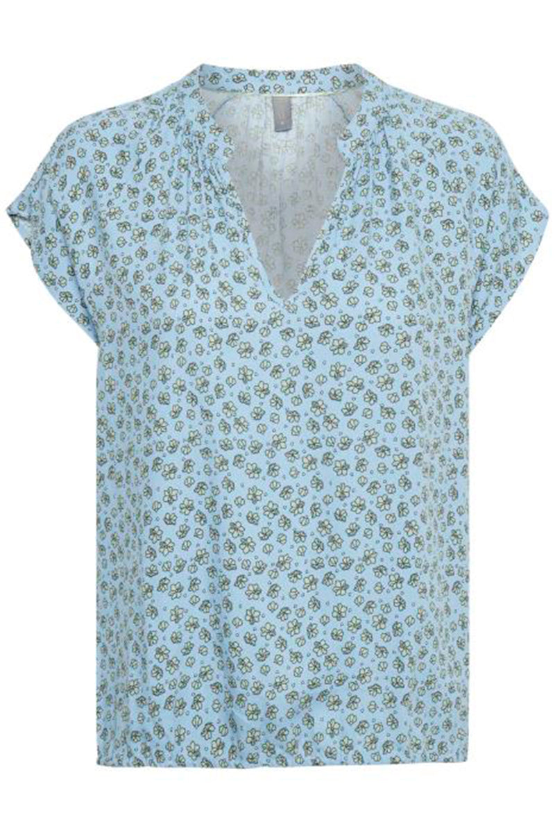 Culture Yasmin Kortærmet Bluse, Powder Blue