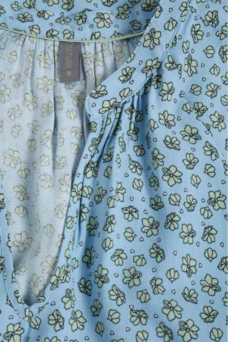 Culture Yasmin Kortærmet Bluse, Powder Blue