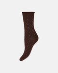 DECOY Ankelsok Fine Knit Prikker Brun