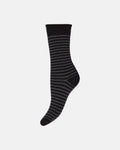 DECOY Ankelsok Fine Knit Zigzag Striber Sort