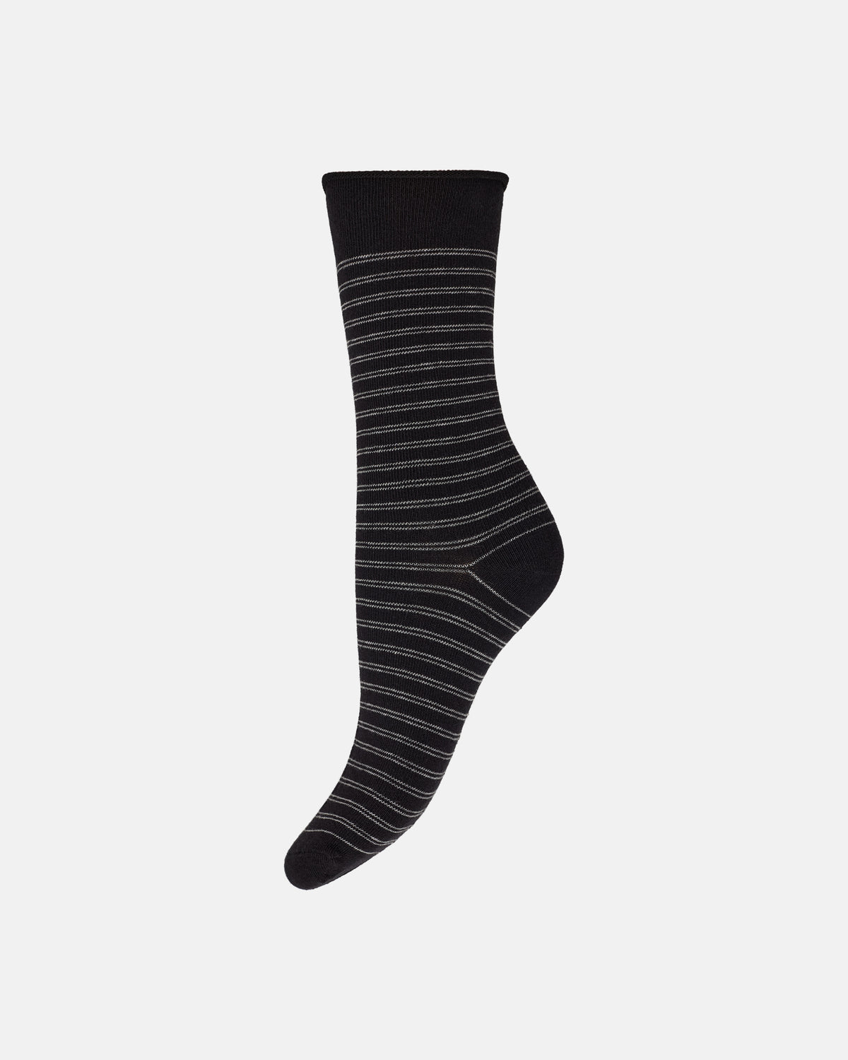 DECOY Ankelsok Fine Knit Zigzag Striber Sort
