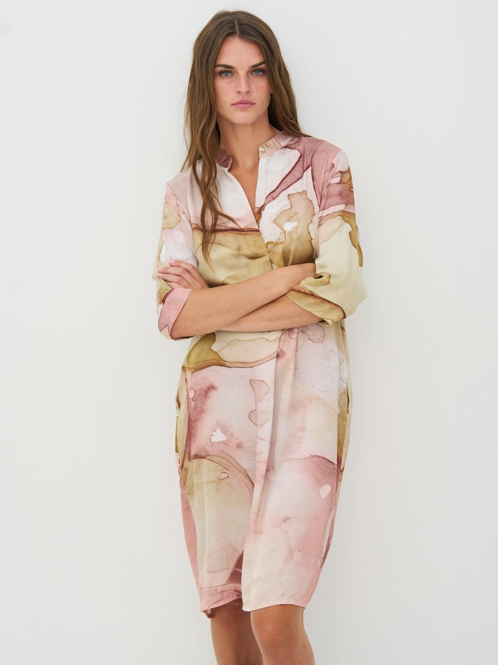 Nü Denmark Cilje Tunika Kjole Print Rosa