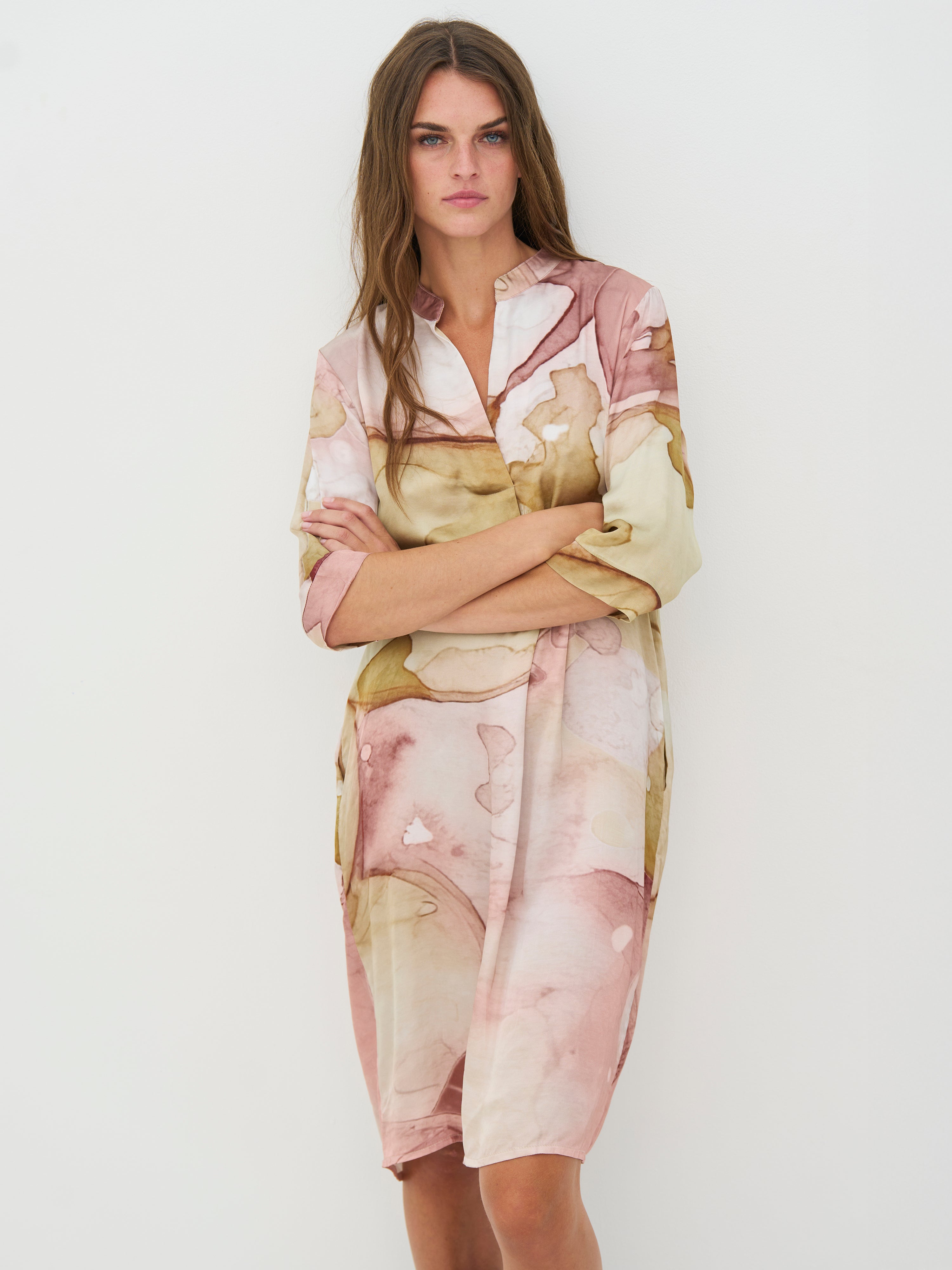 Nü Denmark Cilje Tunika Kjole Print Rosa
