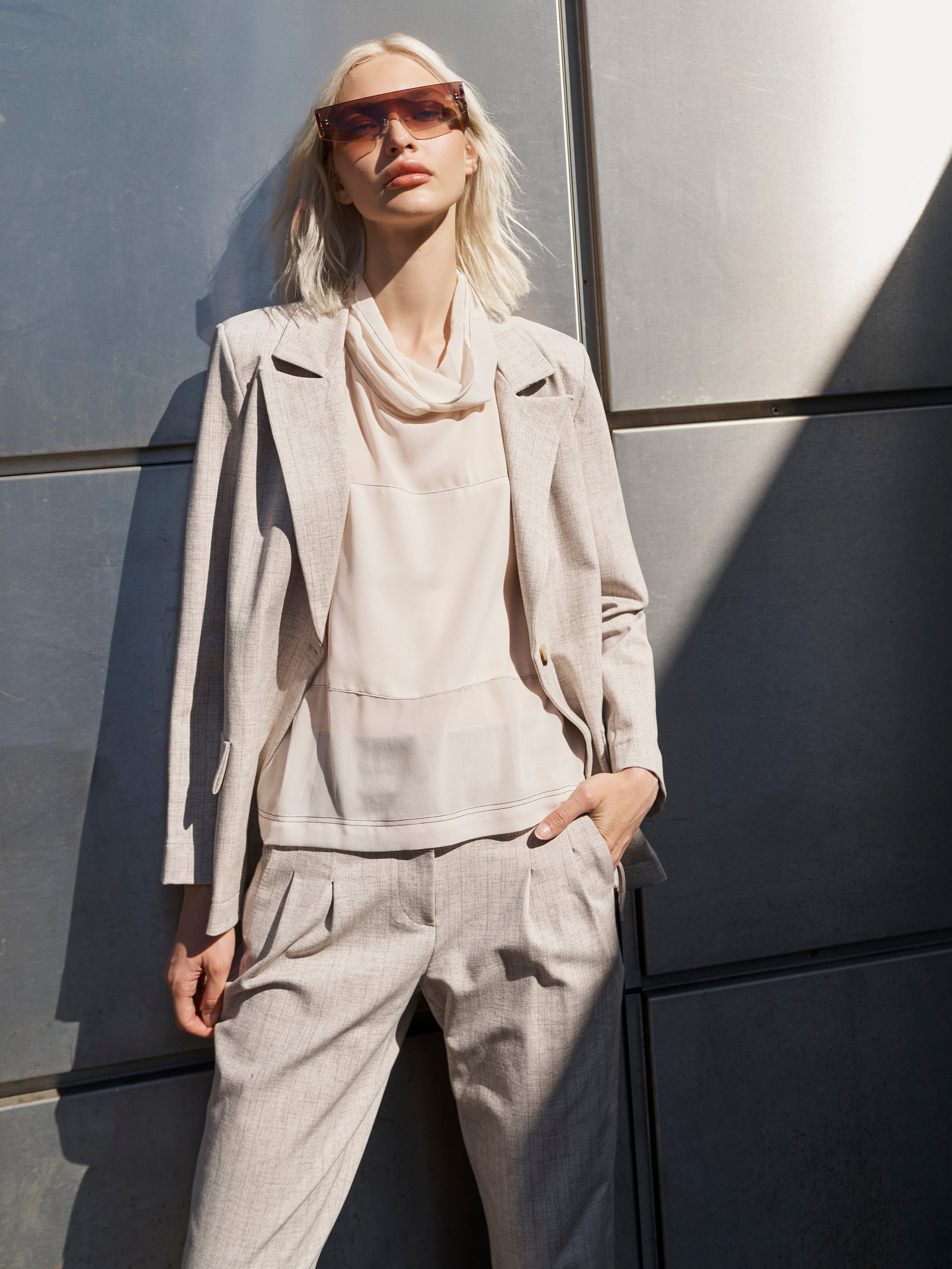 Nü Denmark Commy Blazer Bone Mix Grå