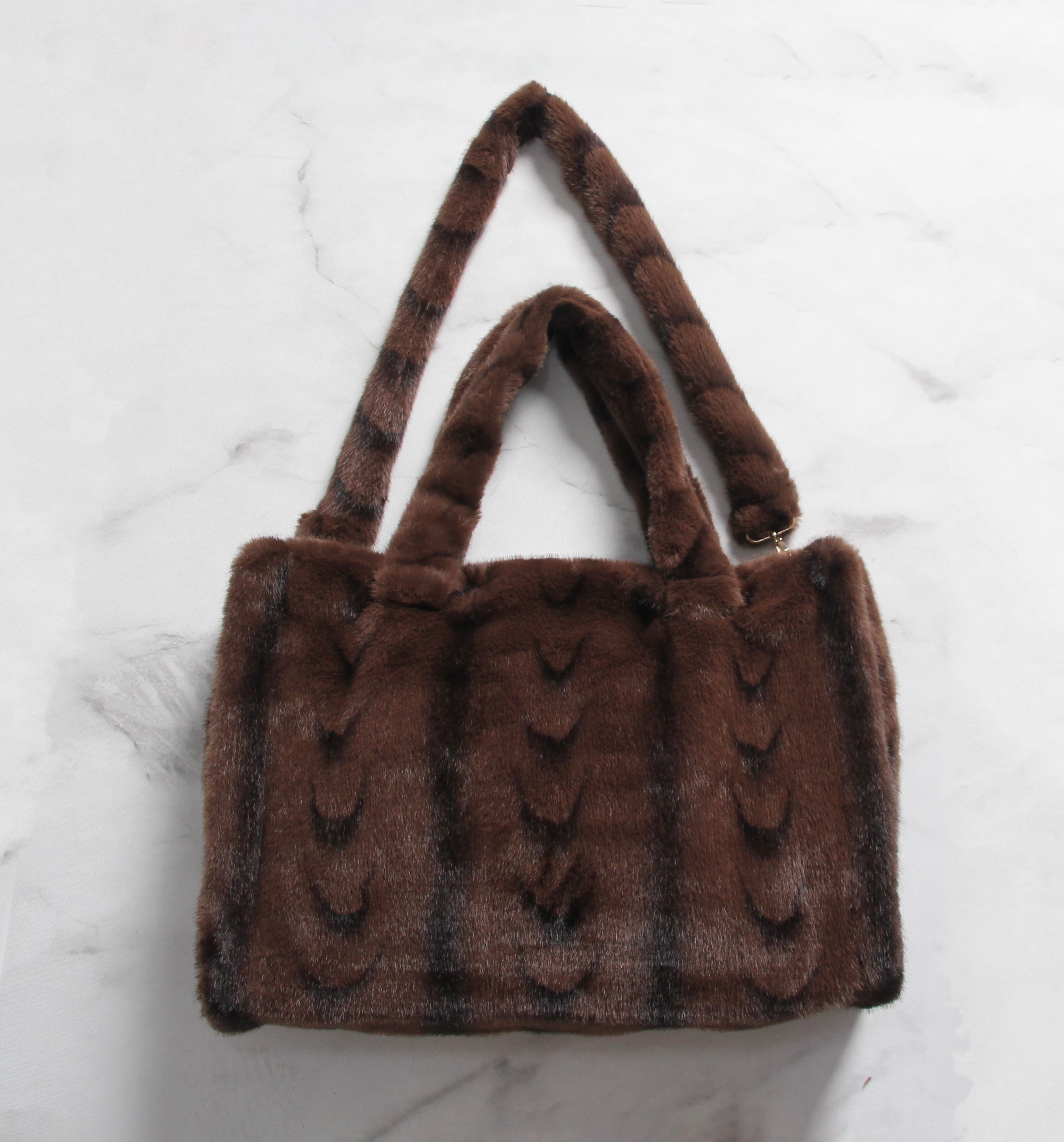Löwenstein Taske Fake Fur Mørke Brun