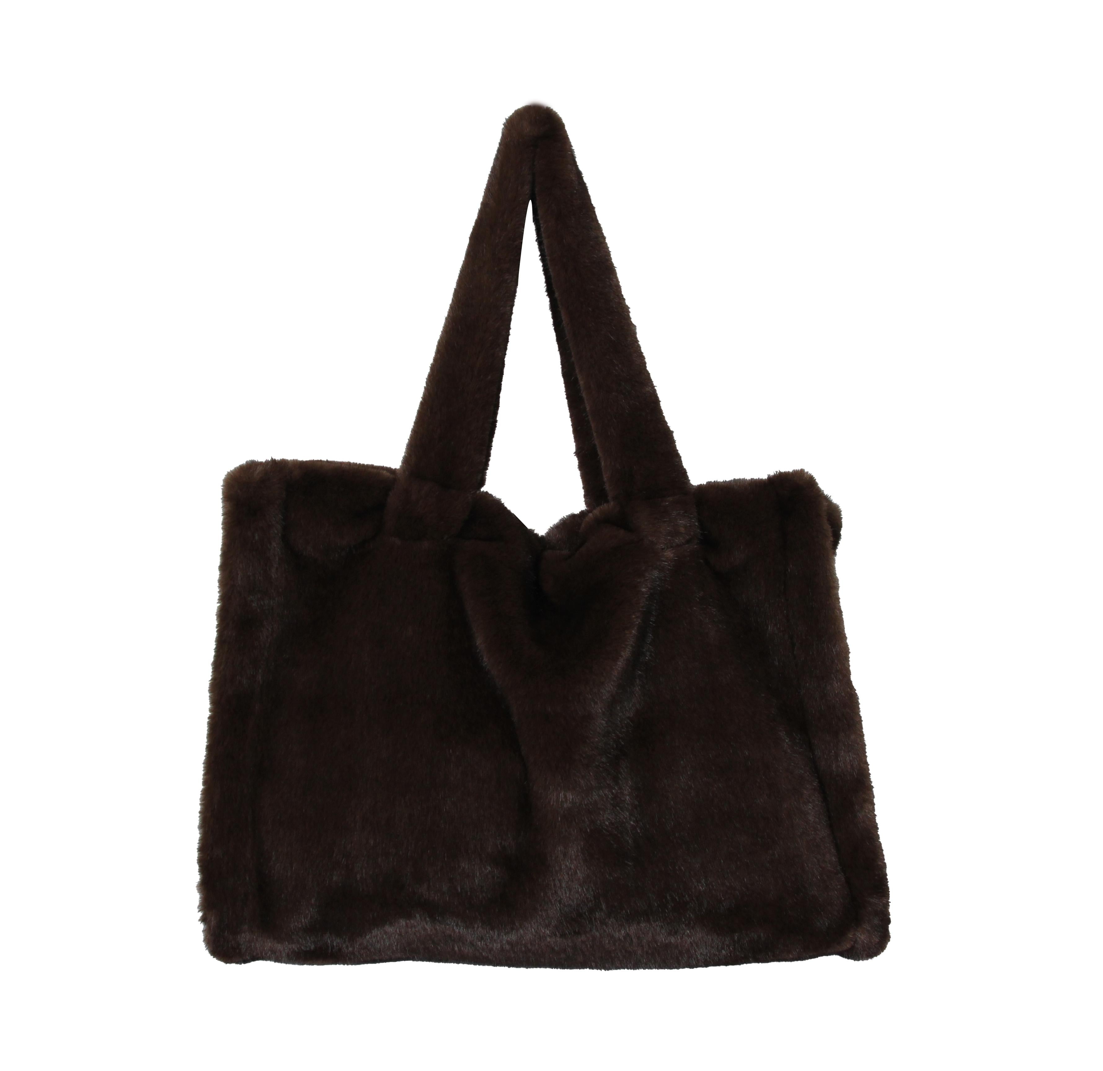 Löwenstein Taske Fake Fur Db Rem Coffee Brun