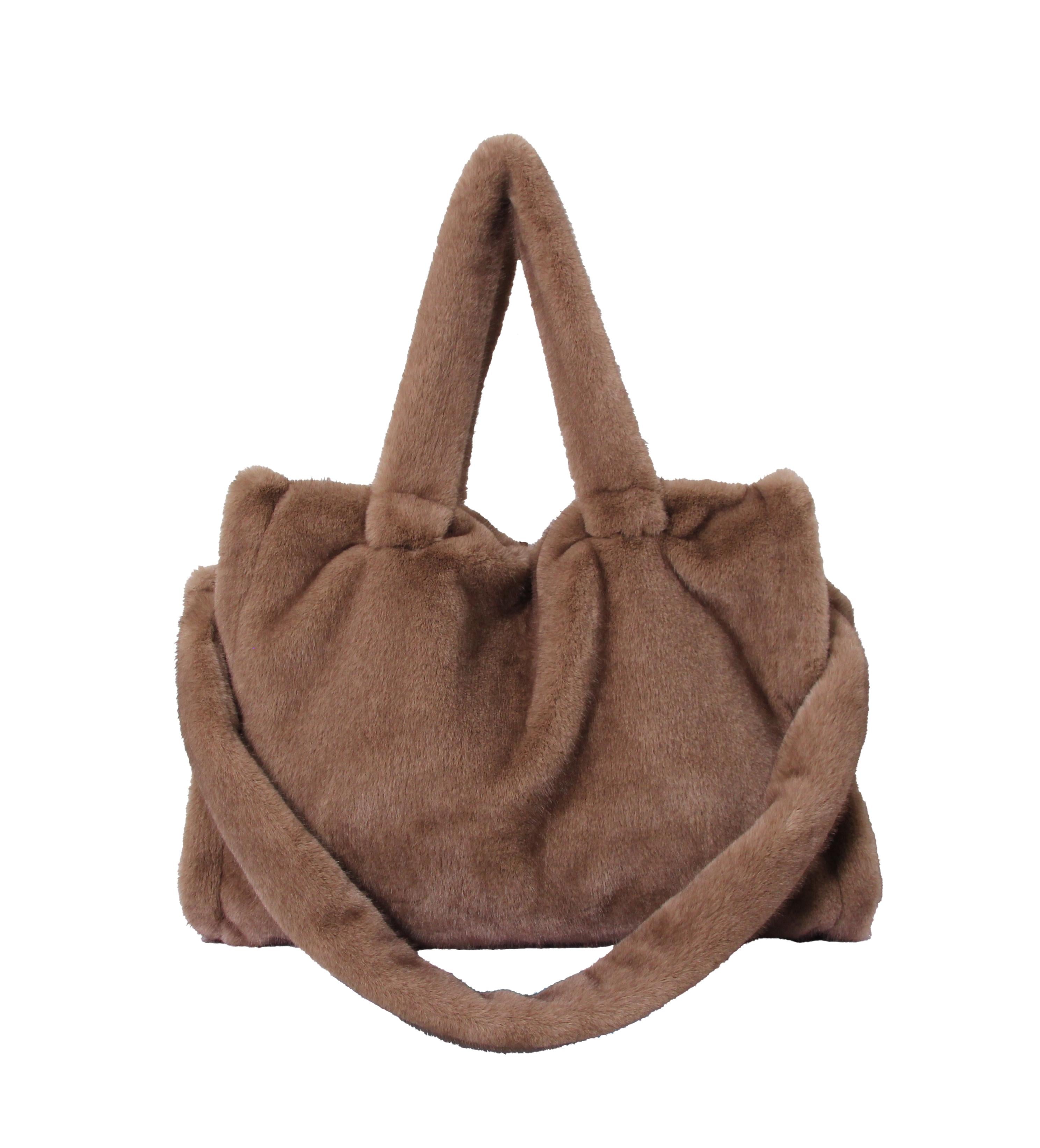 Löwenstein Taske Fake Fur Db Rem Taupe Brun