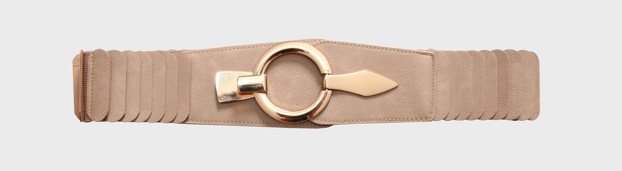 Löwenstein Elastikbælte Taupe M Rund Guldspænde