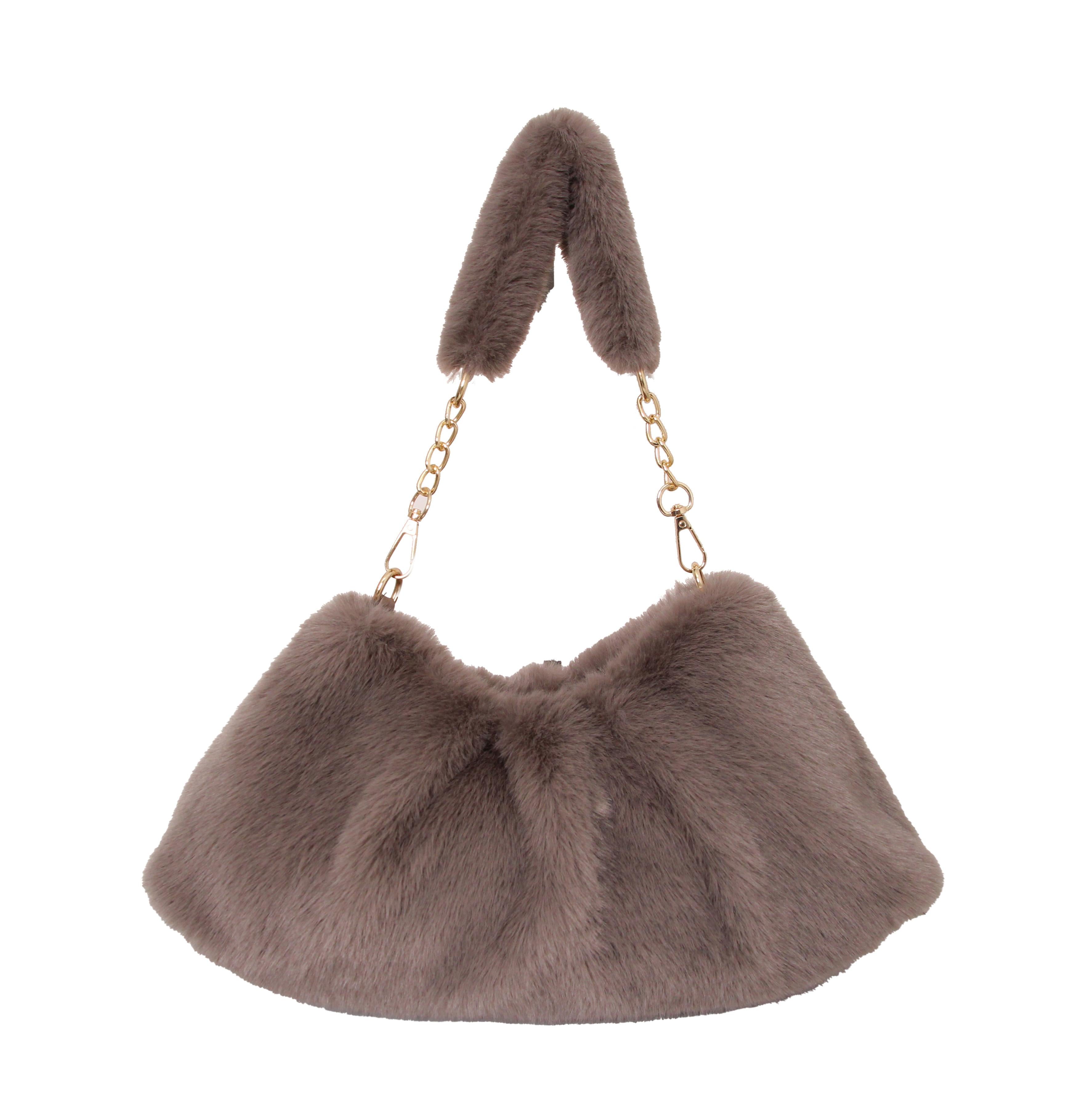 Löwenstein Taske Pels Guld Kort Rem Coffee Brun