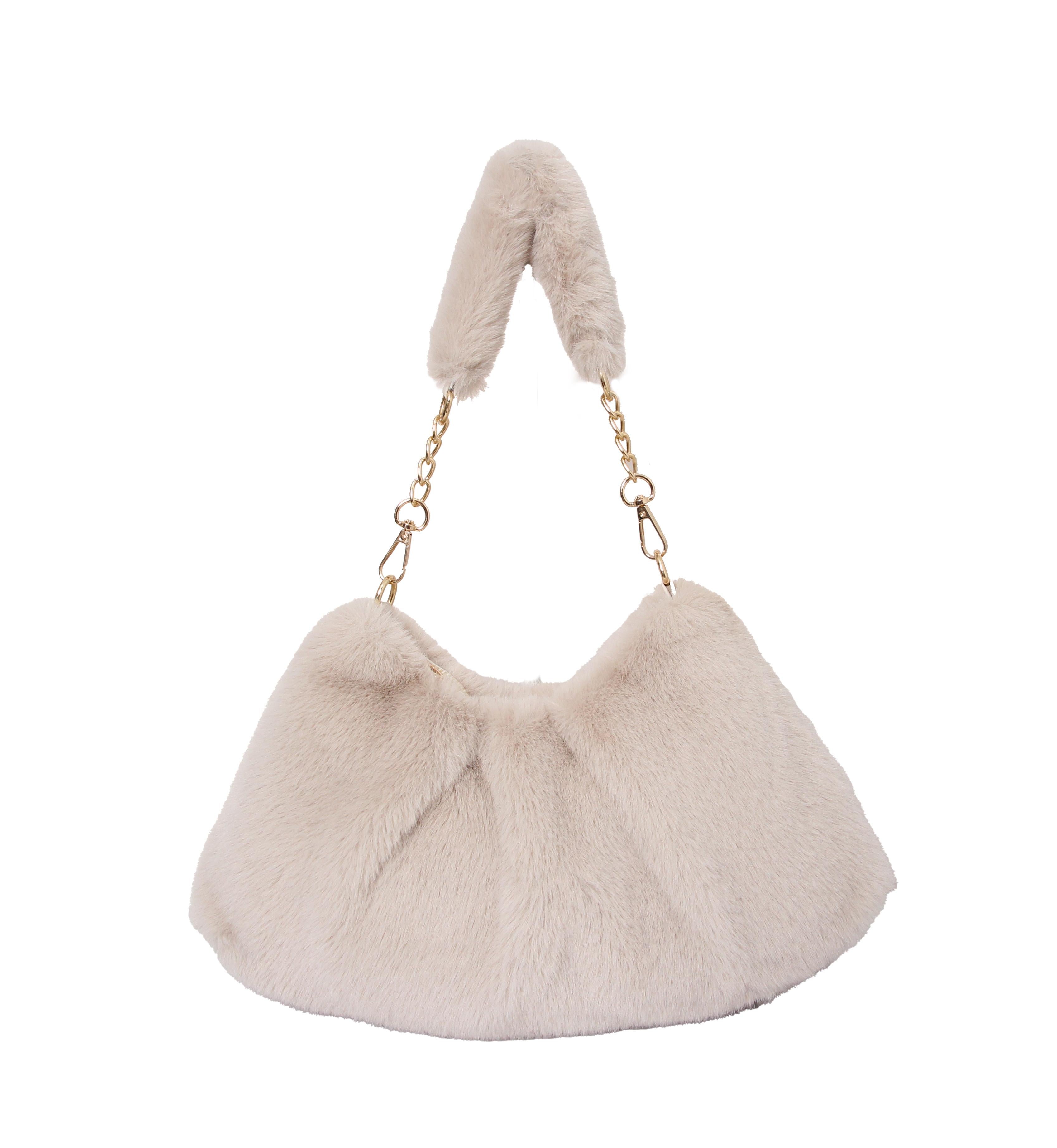 Löwenstein Taske Pels Guld Kort Rem Beige