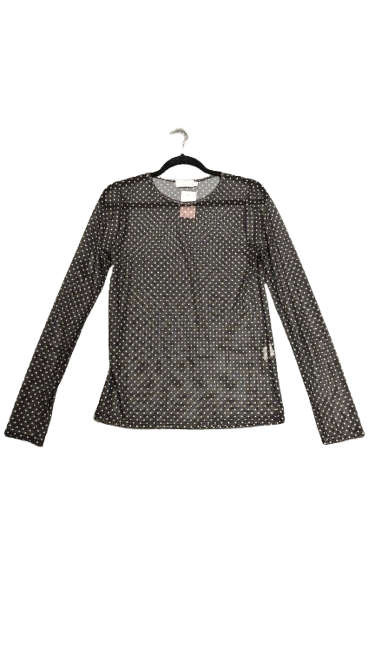 WILTO Sarah Mesh Bluse Prikker Sort