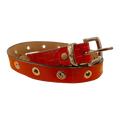 Löwenstein Bælte Skind Croco 25mm Rød Stål