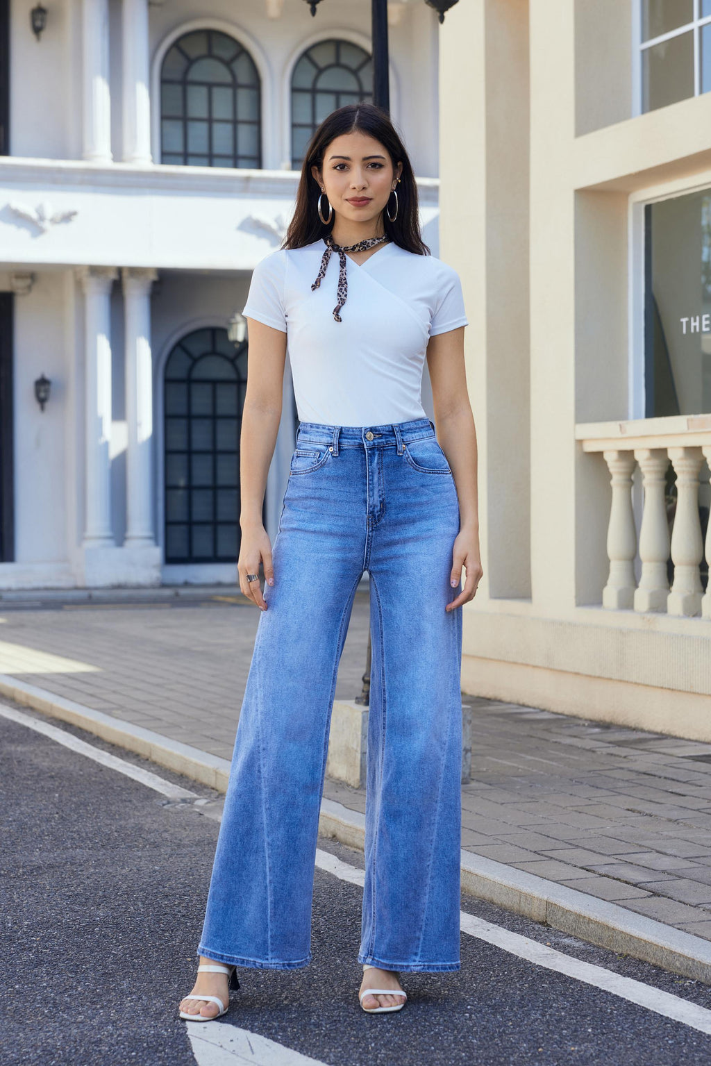 JEWELLY MARE Jeans Lynlås Wide Legs Denim Blå