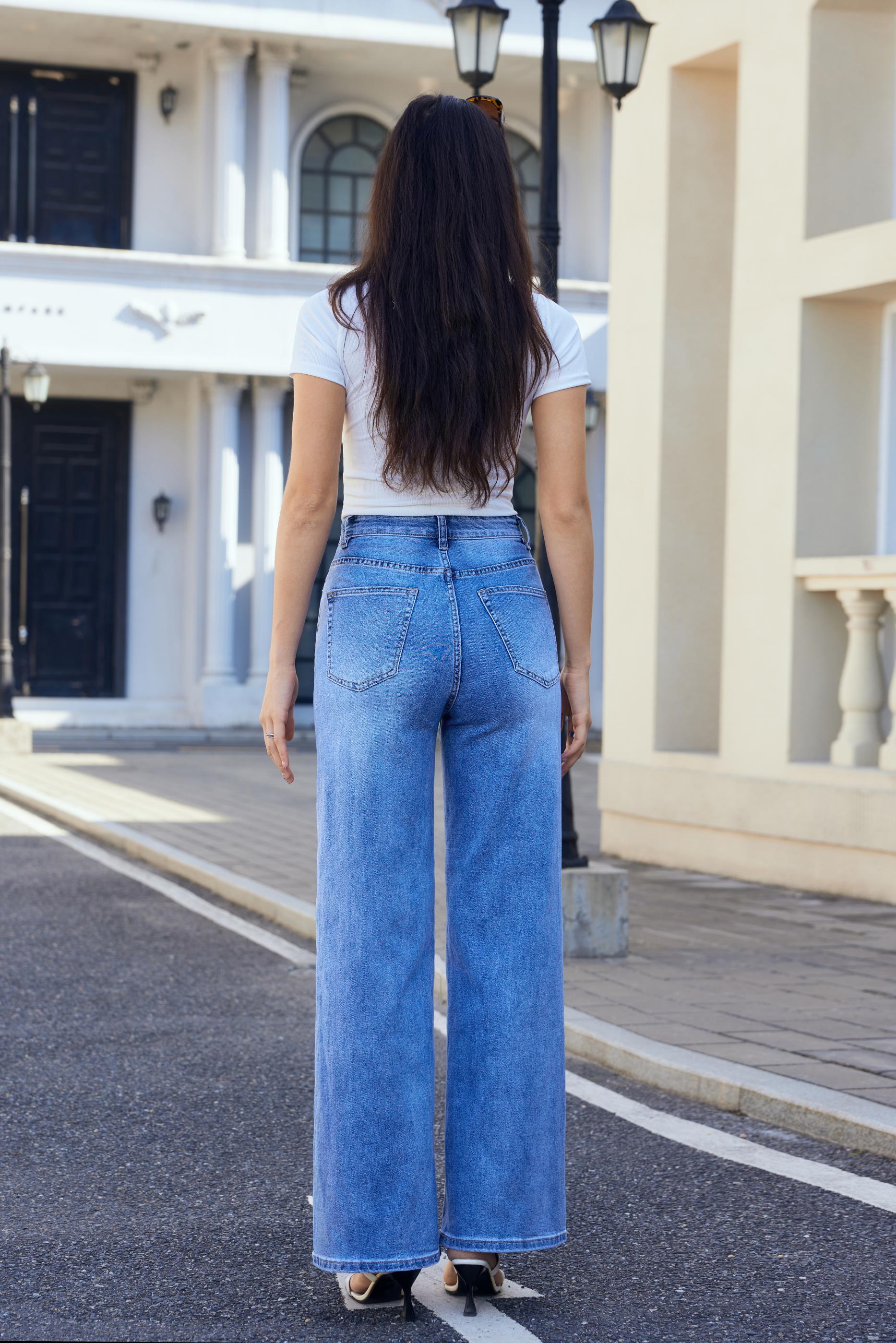 JEWELLY MARE Jeans Lynlås Wide Legs Denim Blå
