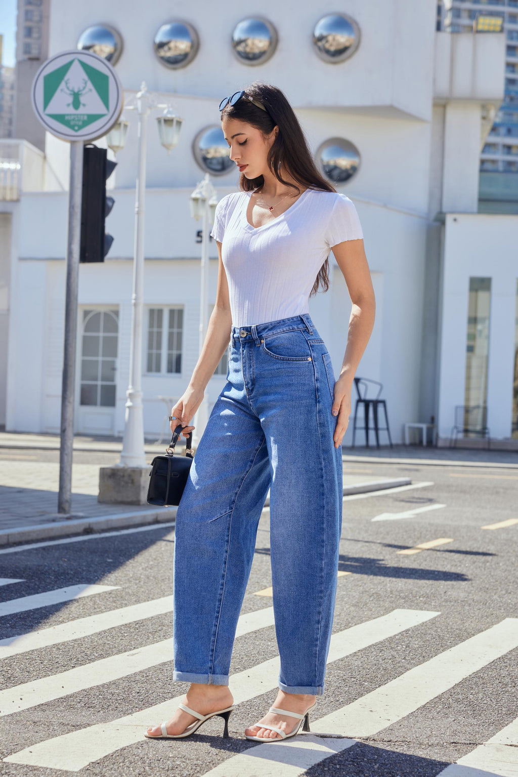 JEWELLY MARE Jeans Lynlås Denim Blå