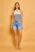 Place Du Jour JUNE Shorts Lynlås Denim Blå