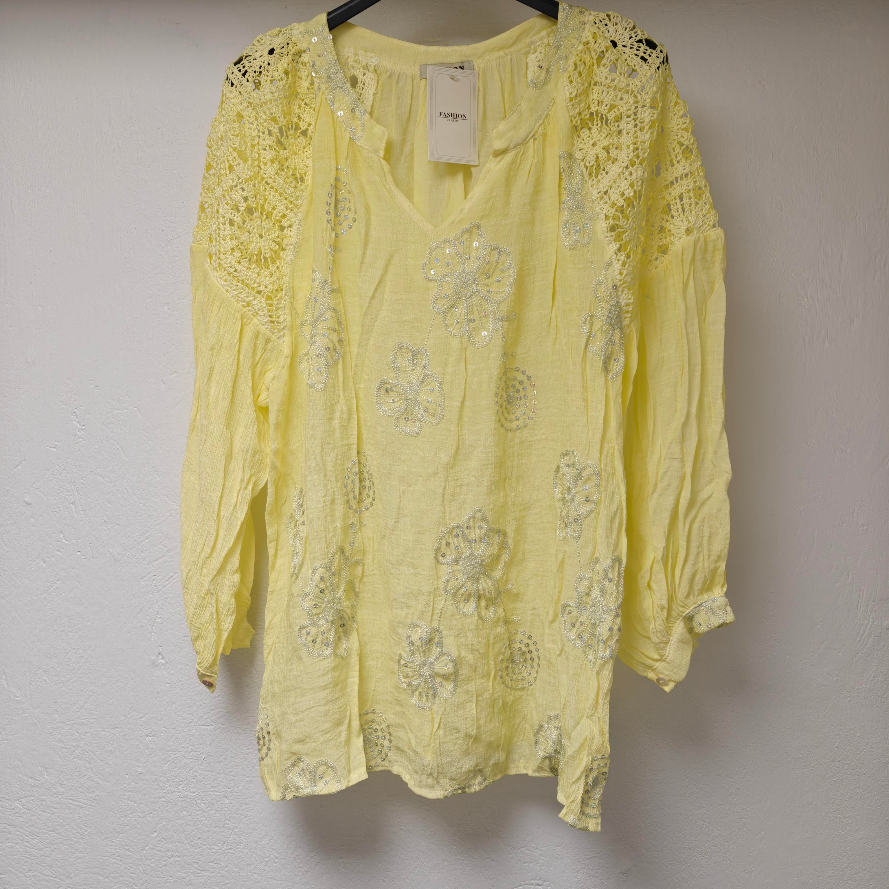 Löwenstein BELLI Bluse Broderi Gul  Onesize
