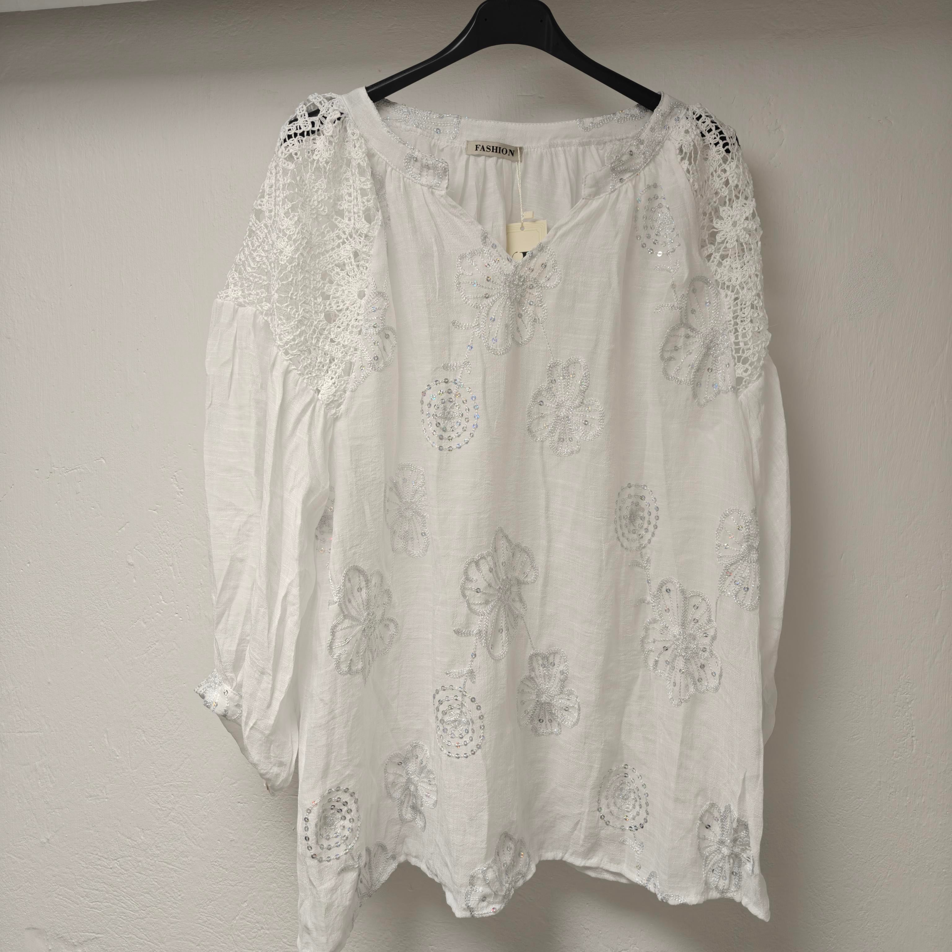 Löwenstein BELLI Bluse Broderi Hvid  Onesize