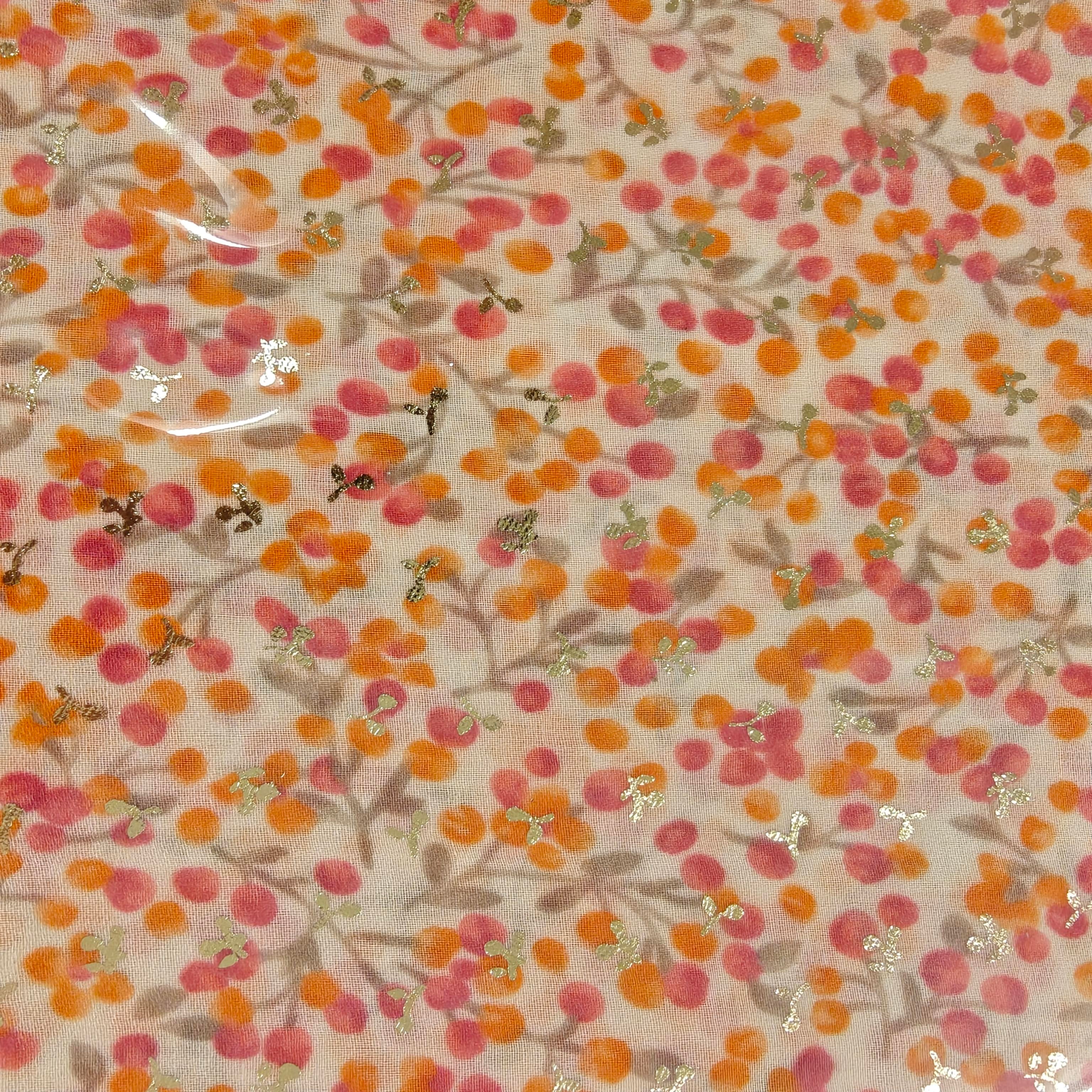 Löwenstein Tørklæde Blomster Guld Rosa