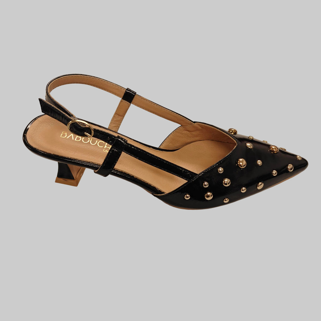 BABOUCHE NINA Guld Nitter Sort