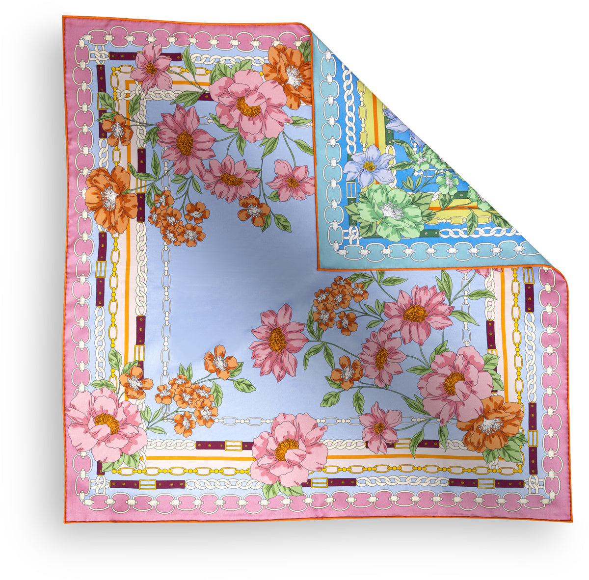 Charlotte Sparre FLEUR DE CHAIN Tørklæde 65x65 Cobalt Blå