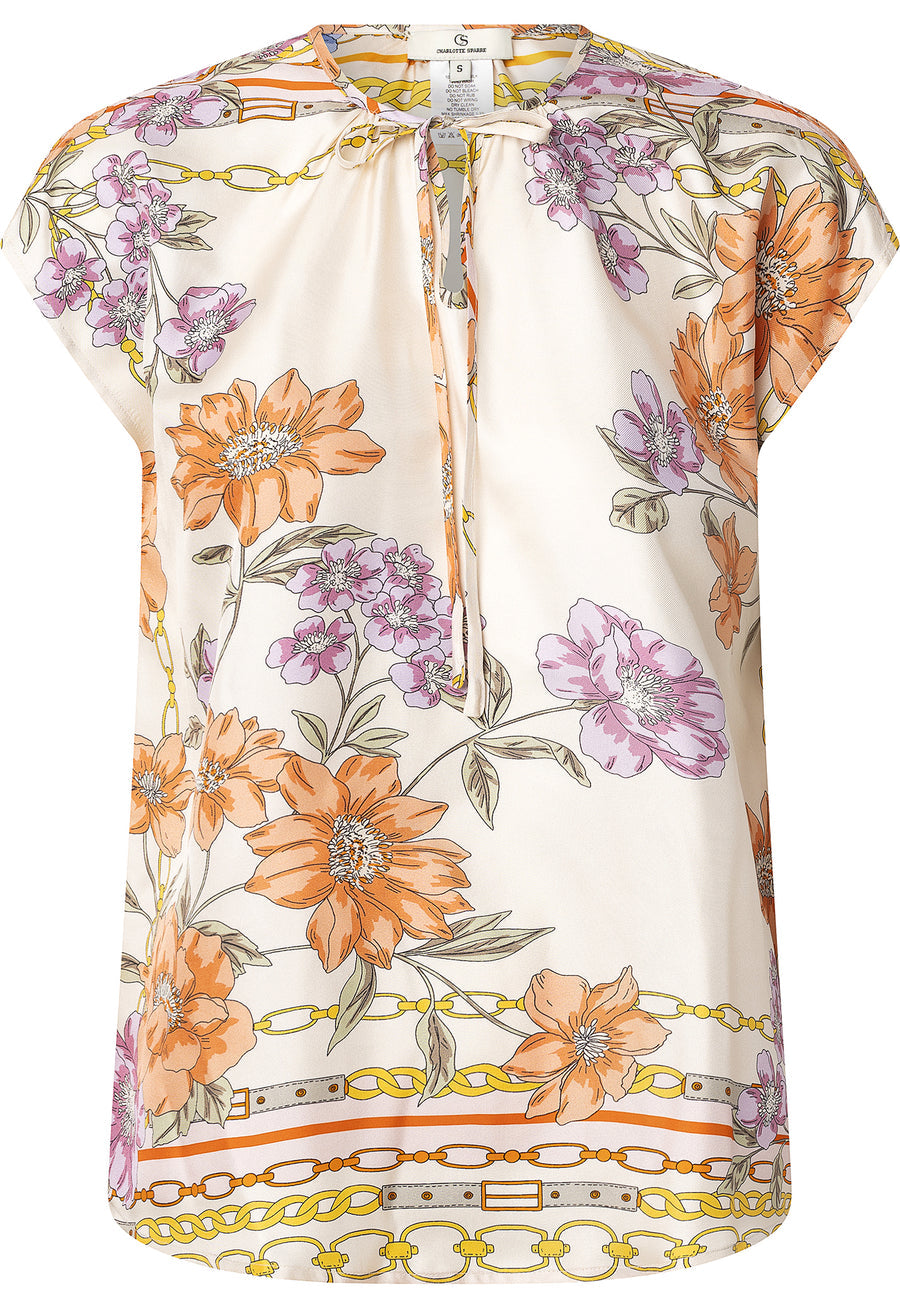 Charlotte Sparre FLEUR DE CHAINE String Top Multi Orange
