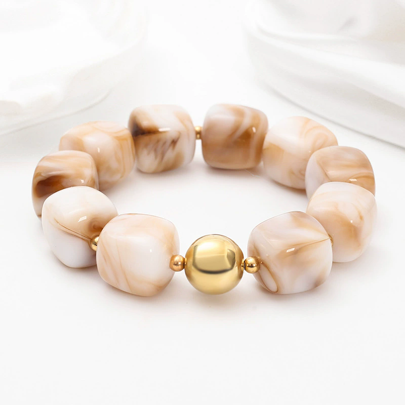 Löwenstein Armbånd Sten Square Marble Hvid