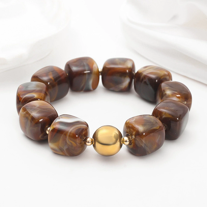 Löwenstein Armbånd Sten Square Marble Brun