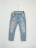 Sexy Woman Jeans Rabbit Washed Blå