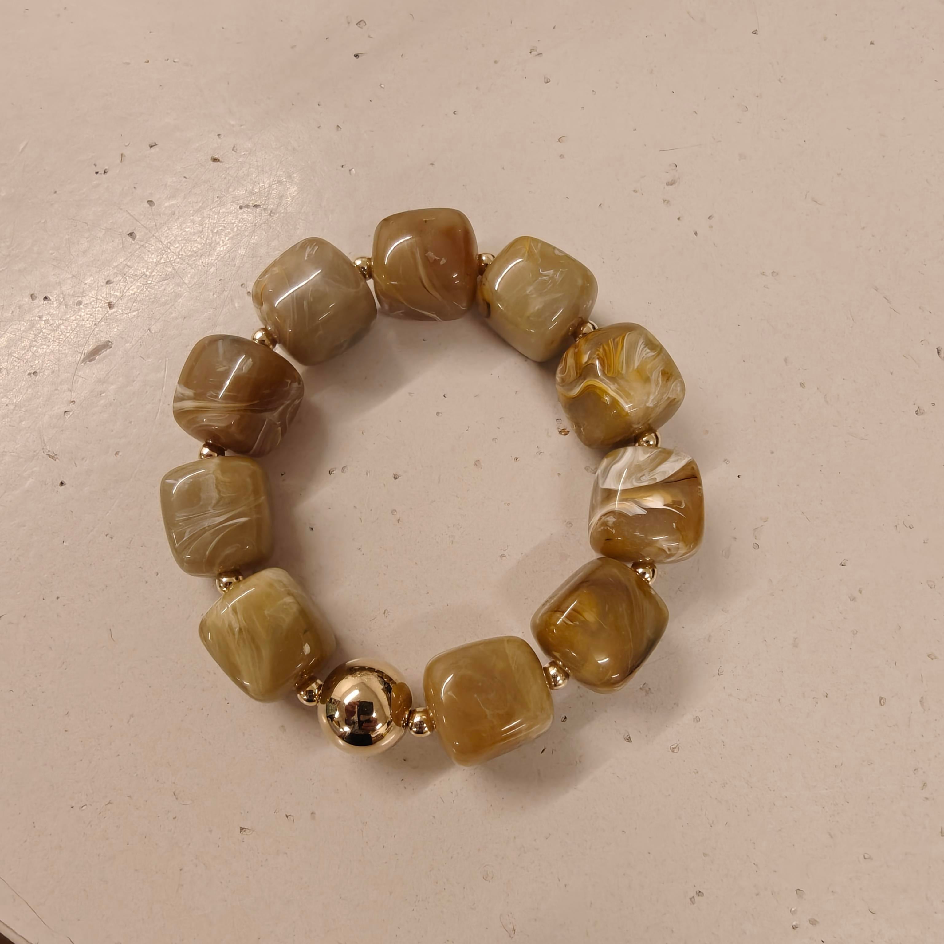 Löwenstein Armbånd Sten Square Marbel Sand