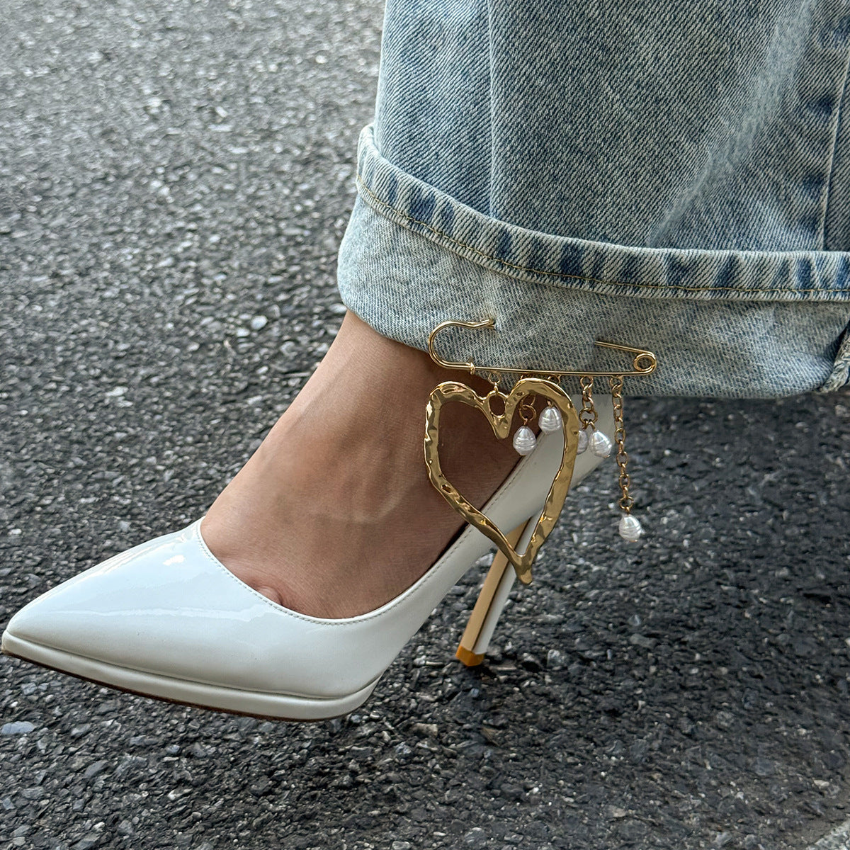 Löwenstein Pins BIG HEART Perler Guld