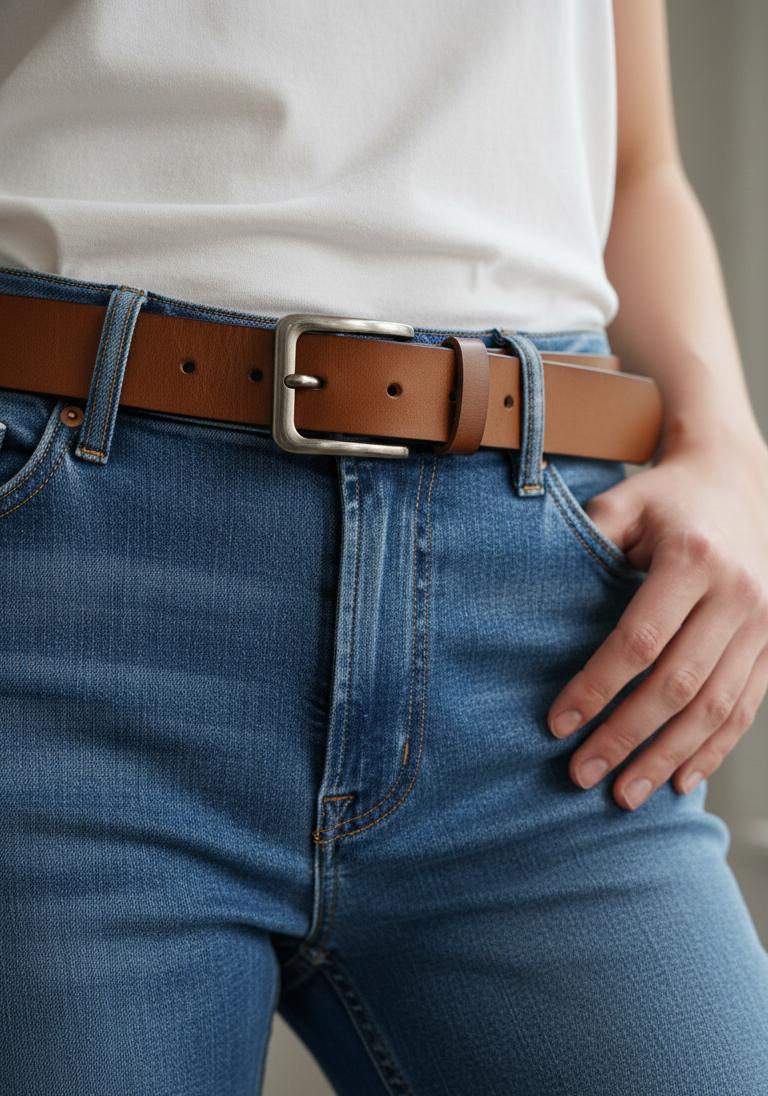 Löwenstein Bælte Glat 32mm Camel Brun Metal