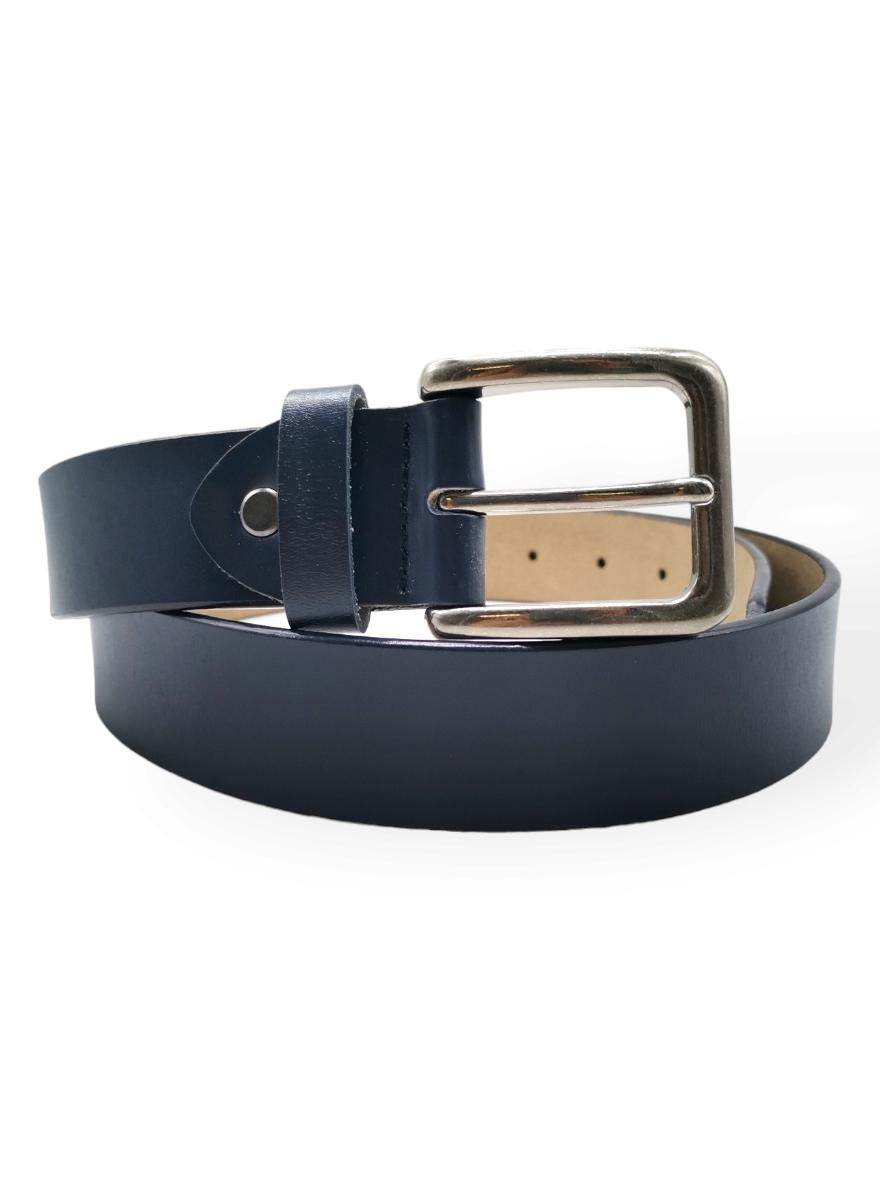 Löwenstein Bælte Glat 32mm Marine Blå Metal