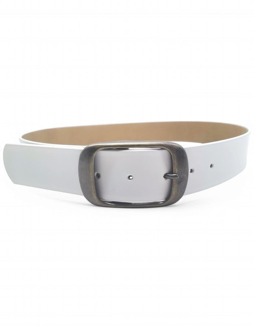 Löwenstein Bælte Glat 36mm Hvid Metal