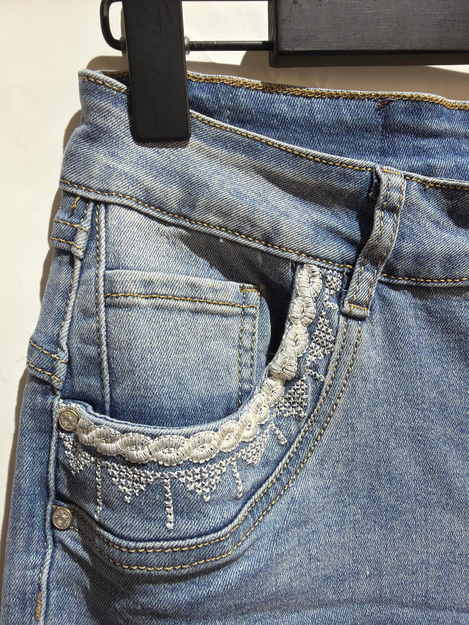 Karostar SUM Jeans Lomme Broderi Denim Blå