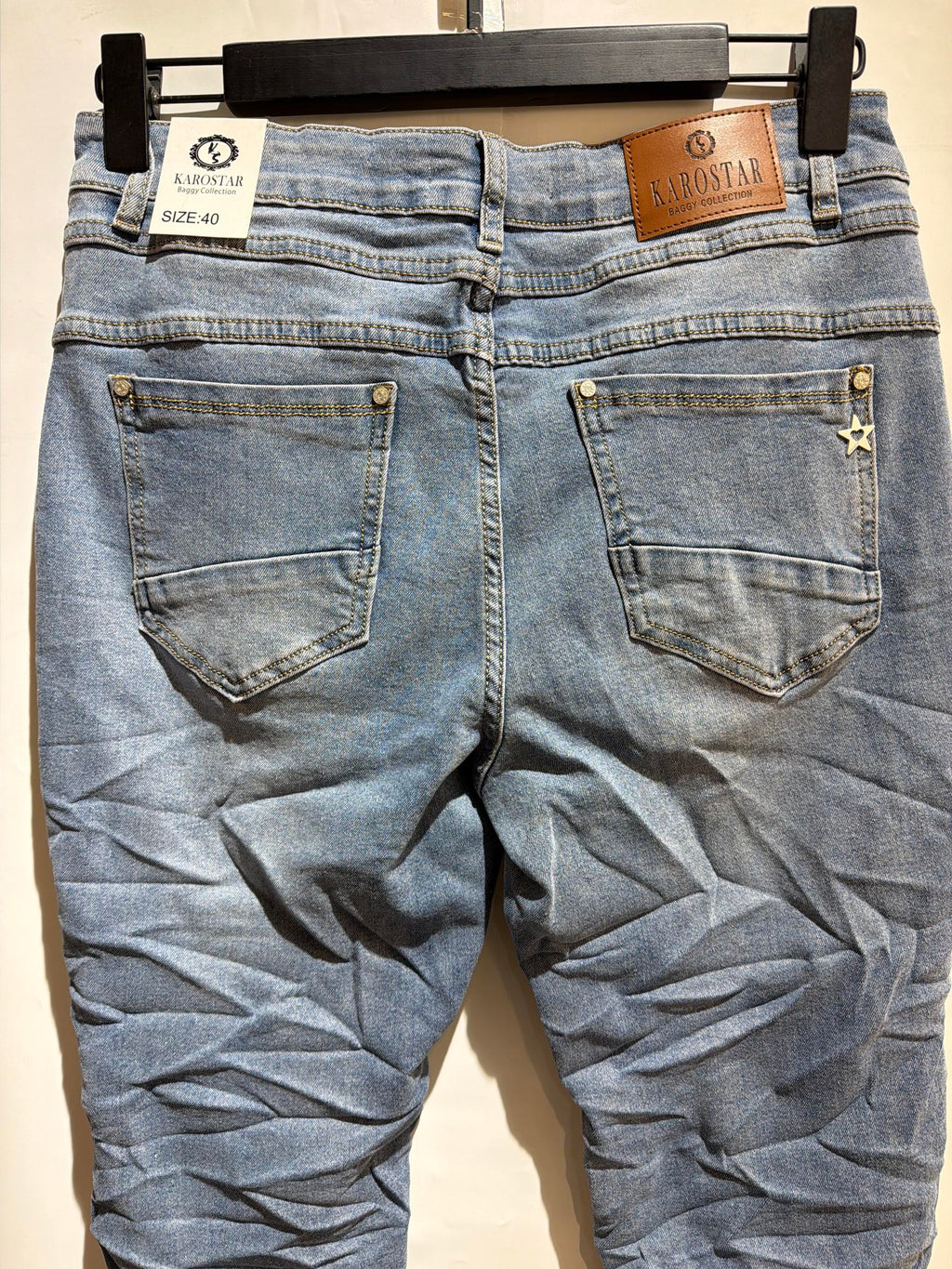 Karostar SUM Jeans Lomme Broderi Denim Blå
