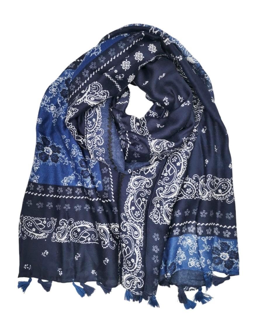 Löwenstein Tørklæde Paisley Print Blå